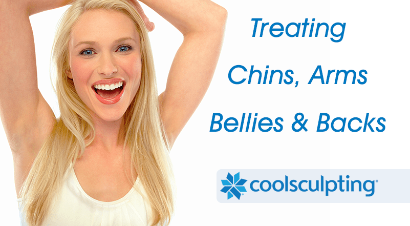 CoolSculpting Fat Reduction without Surgery Treating Chins, Arms, Bellies and Backs