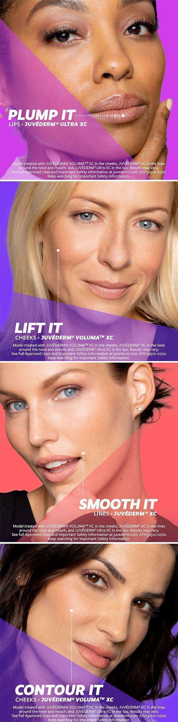 Juvederm Lift it, Plump It, Smooth It, Contour It